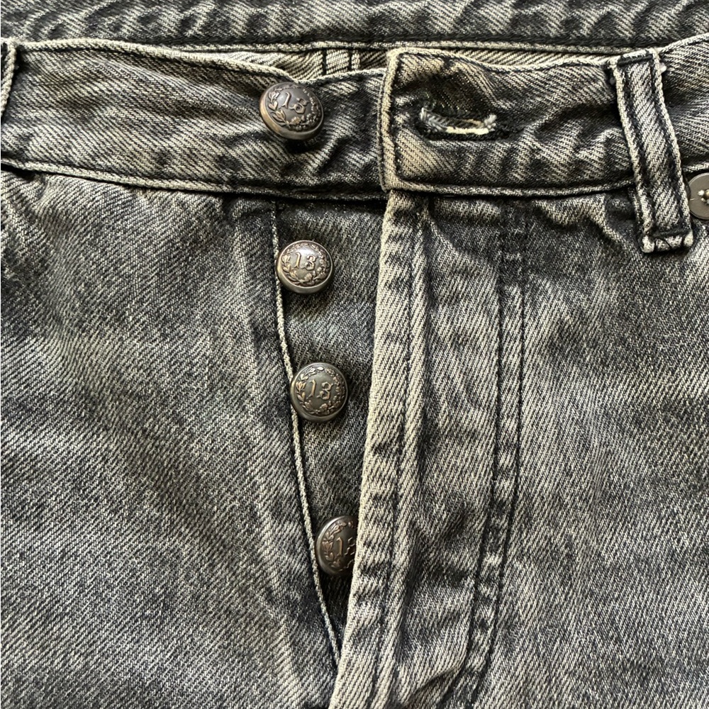R13 Charcoal Relaxed Men's Jeans - Picture 8 of 12